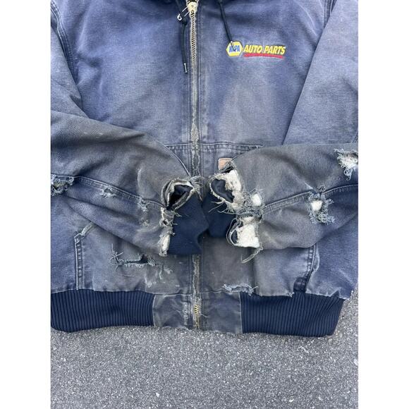 Carhartt J130 Navy Jacket Size Large Authentic Workwear Heavy Duty Insulated - Picture 3 of 8